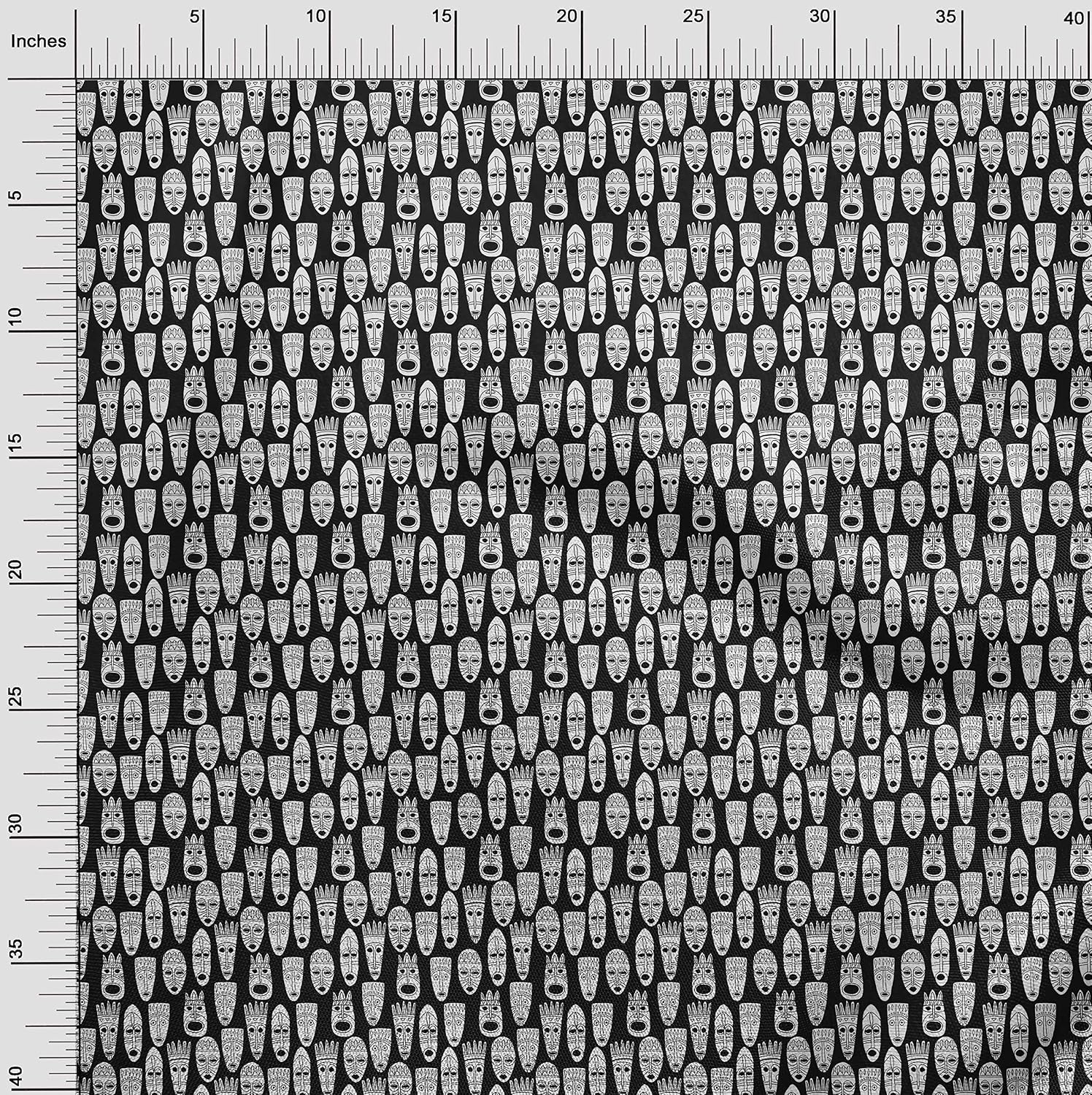 oneOone Cotton Flex Black Fabric Mask Fabric for Sewing Printed Craft Fabric by The Yard 40 Inch Wide