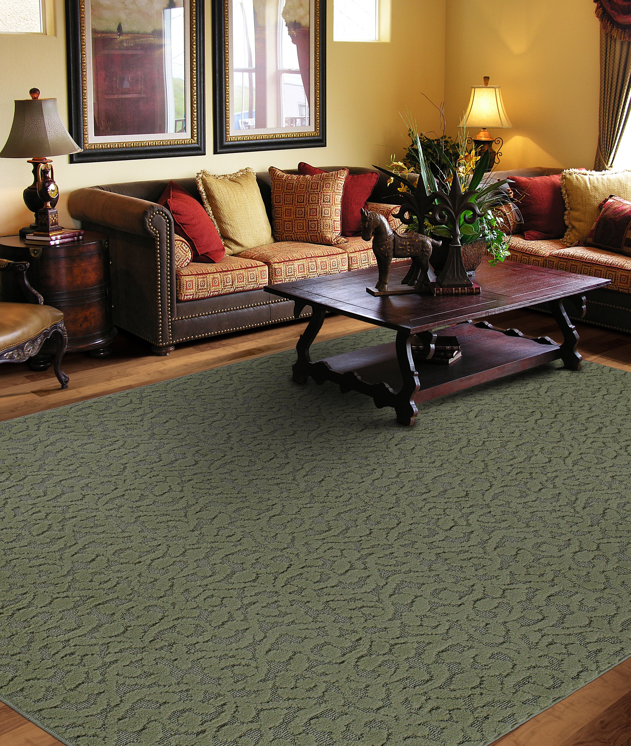 Garland Rug Ivy Area Rug, 9-Feet by 12-Feet, Sage