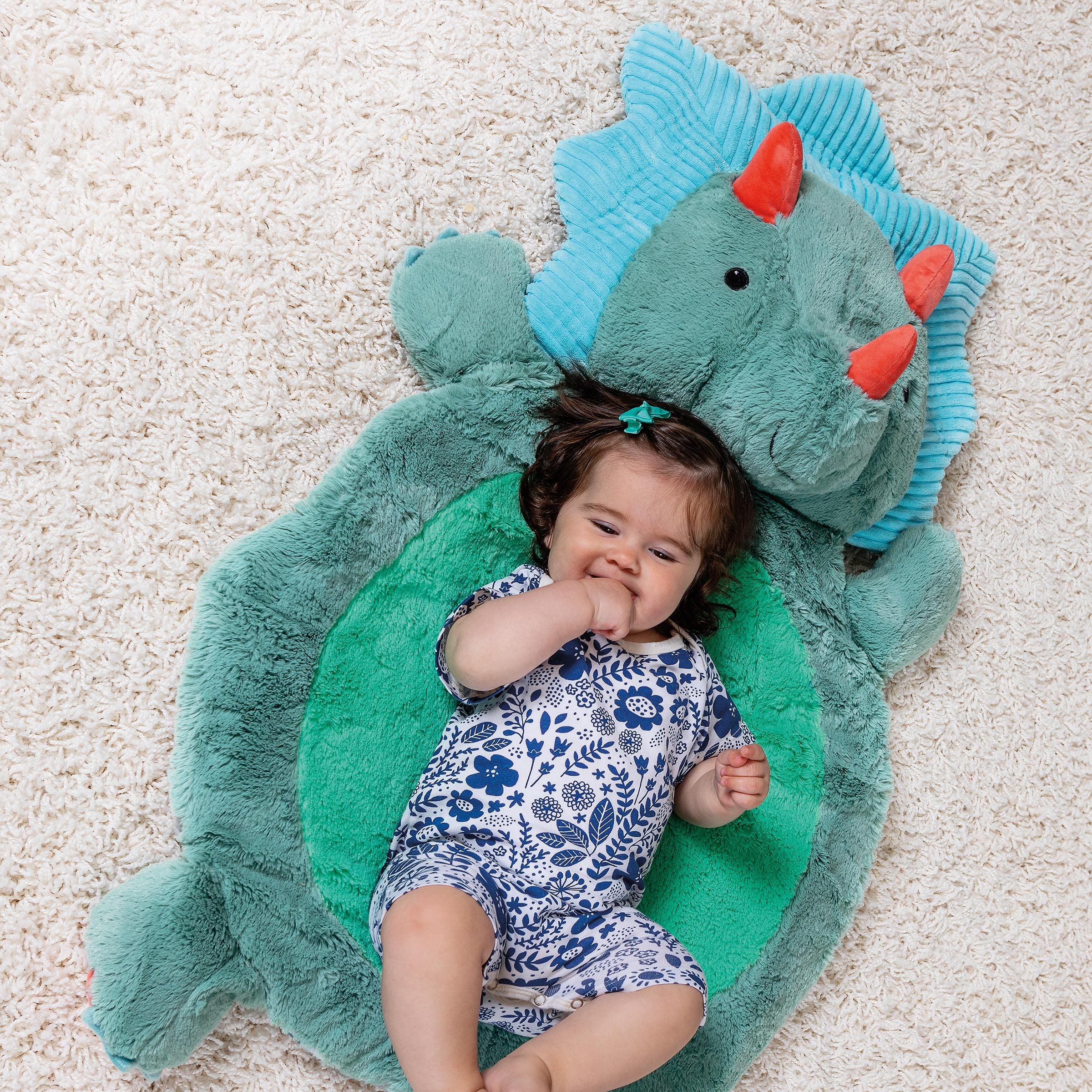 Mary Meyer Bestever Baby Mat Cushioned Tummy Time Floor Play Mats for Babies and Toddlers, 31 x 23-Inches, Pebblesaurus Dinosaur