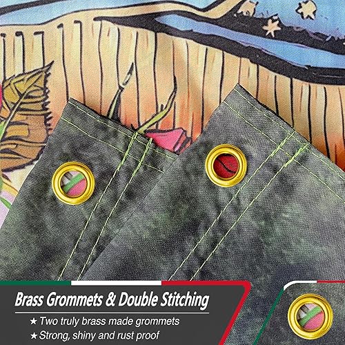 Miniatura 6 de Bandera mexicana de 3 x 5 pies, bandera estadounidense para exteriores con bandera de la Virgen María, colores vivos, bandera patriótica de la