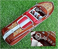 Vista 10 de vinacreations Modelo de Barco Nave de Velocidad Italiano de Madera 21" 52cm Lujo Hecho a Mano Decoración de Escritorio para el Hogar Totalmente