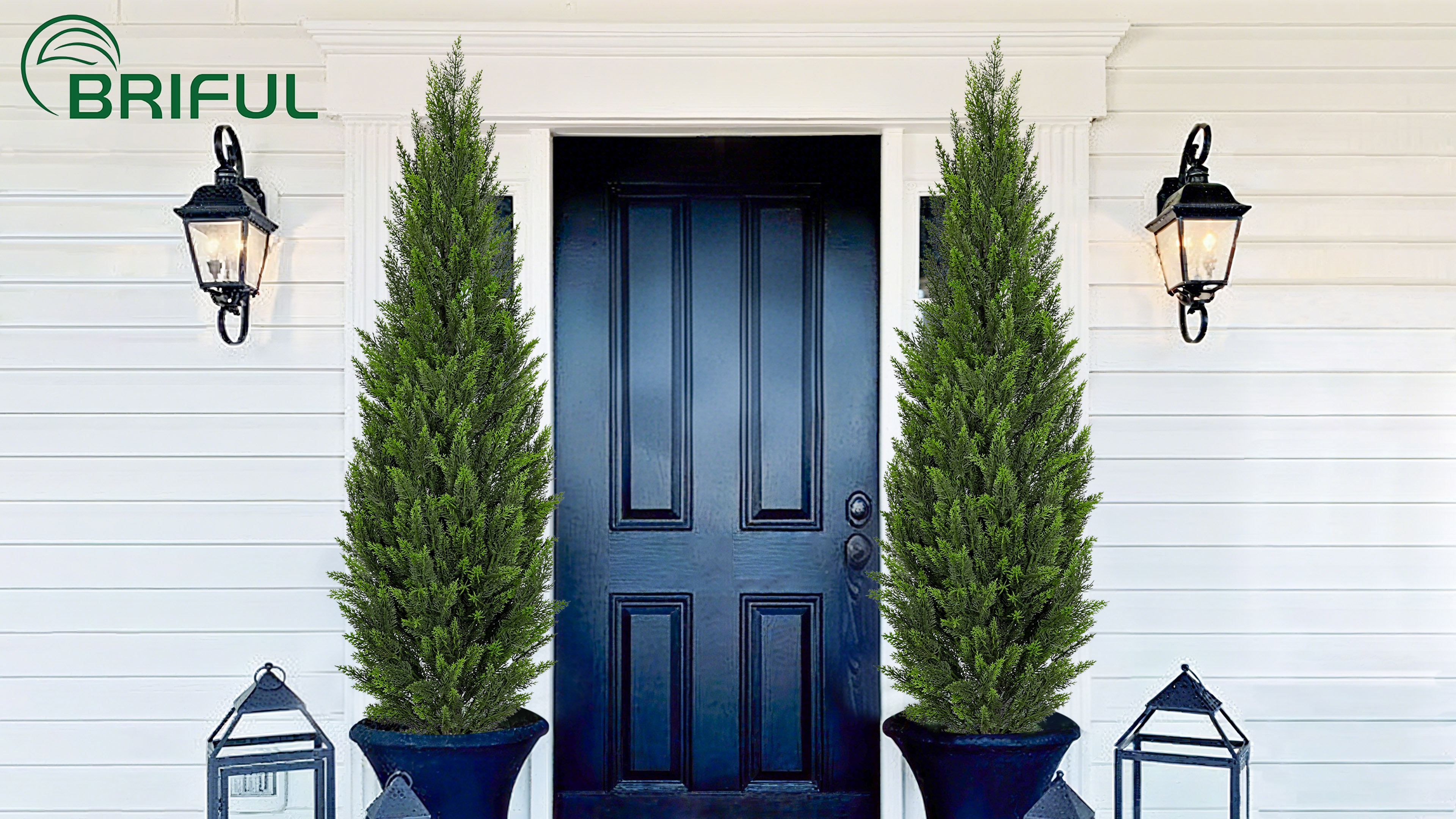 Amazon.com: Briful 5FT Artificial Cedar Topiary Trees Set of 2