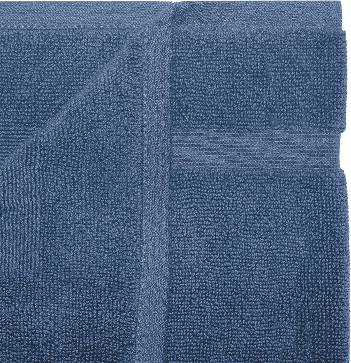 COTTON CRAFT Bath Tub Mats - 2 Pack 100% Cotton Ultra Absorbent Low Lint Plush Heavyweight 1000 GSM Luxury Hotel Spa Shower Bathroom Towel Rug Step Out Floor Mat -Not a Bathroom Rug -21x34- Azure Blue