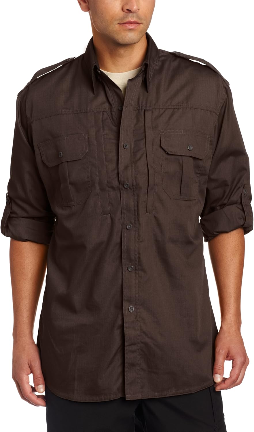 Propper Men's Long Sleeve Tactical Shirt, Khaki, Large Long: Clothing