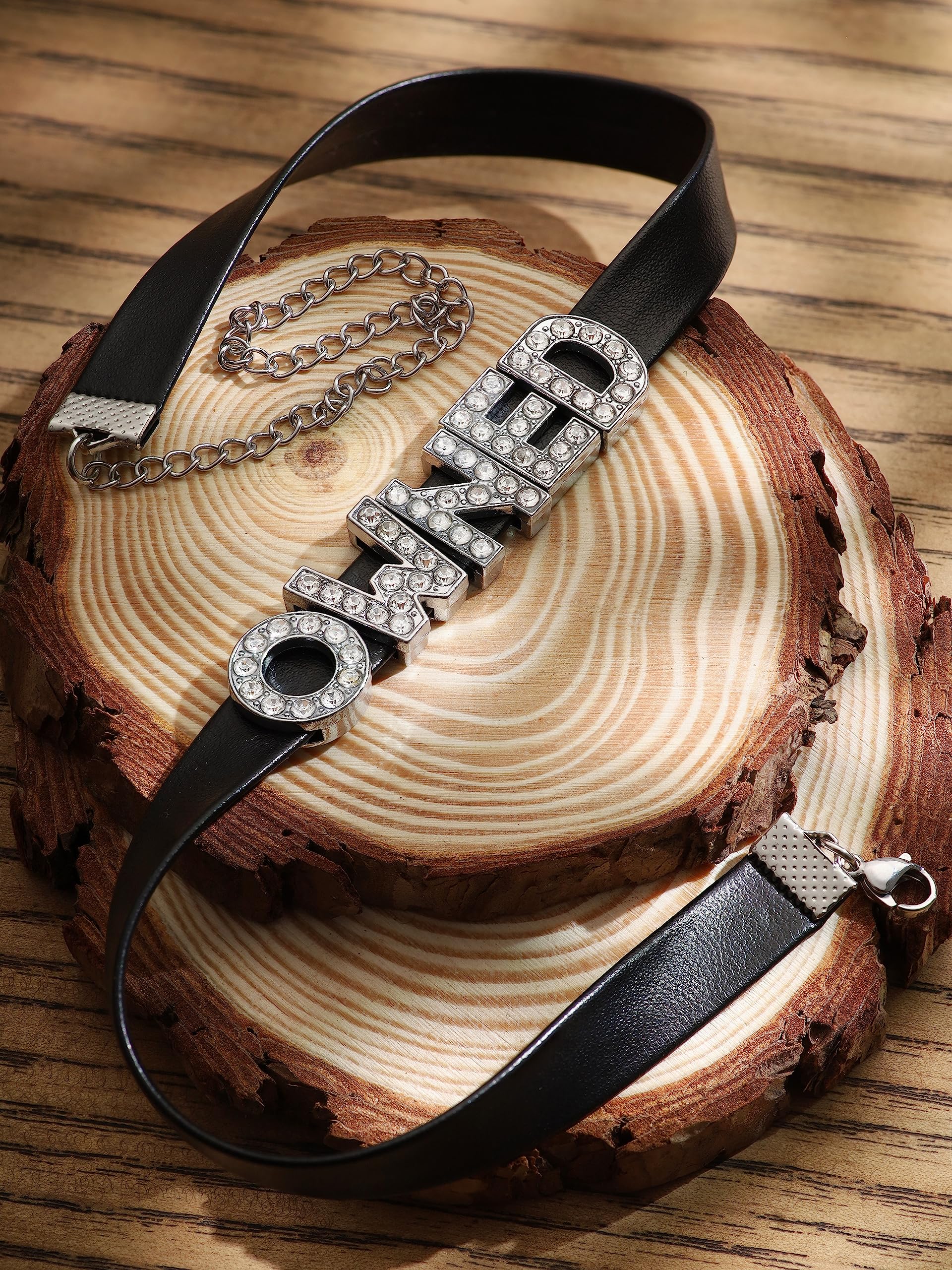 Sacina Gothic Punk Cute Owned Choker, Black Choker, Black PU Leather Chocker Collar, Gothic Goth Necklace, Costume Jewelry, Halloween Christmas Jewelry Gift for Women