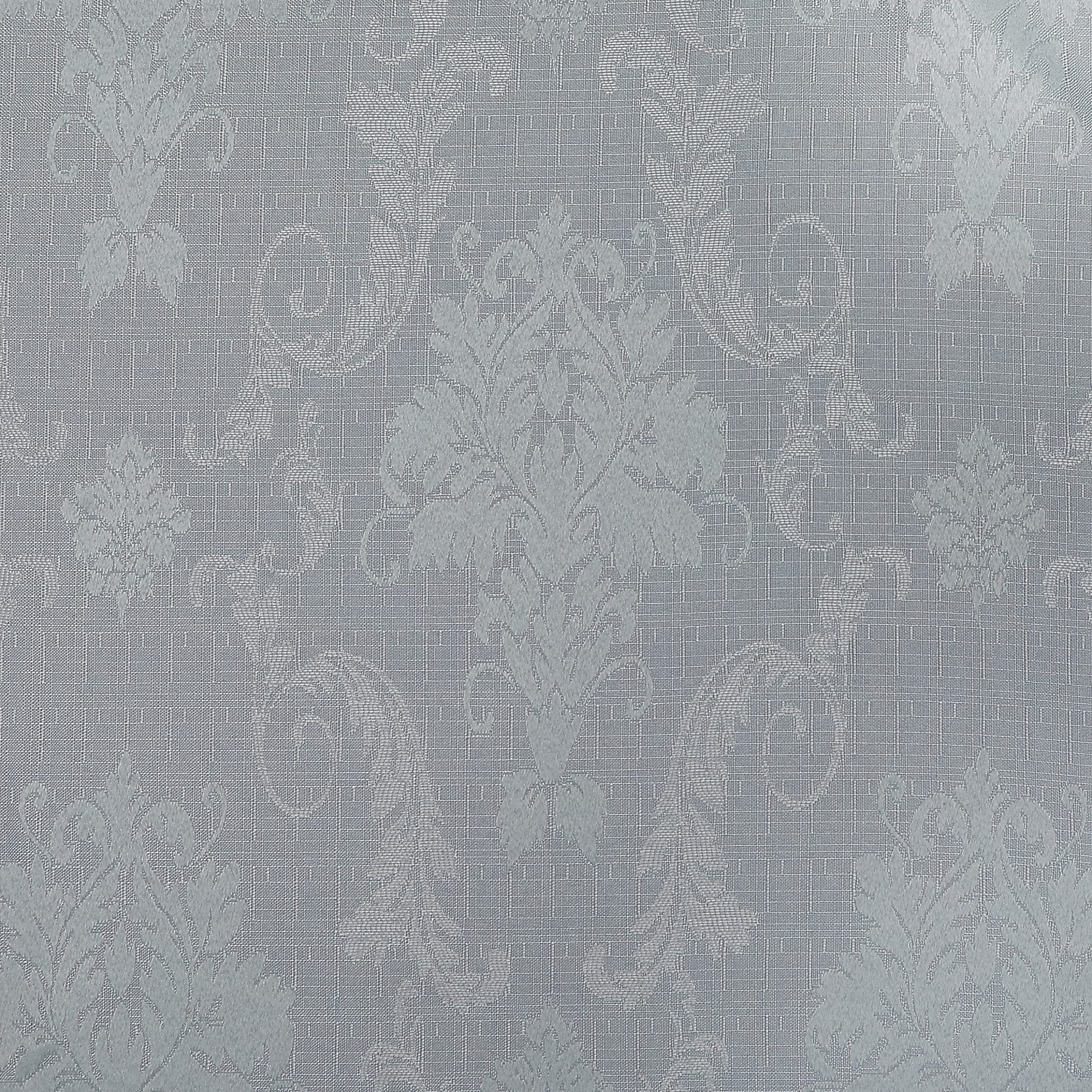 PRIME LINENS Curtain for Living Room Ring Top Jacquard Fully Lined Modern Panels Eyelet Curtain for Bedroom Window with 2 Free Tie Backs (Silver - Image 3