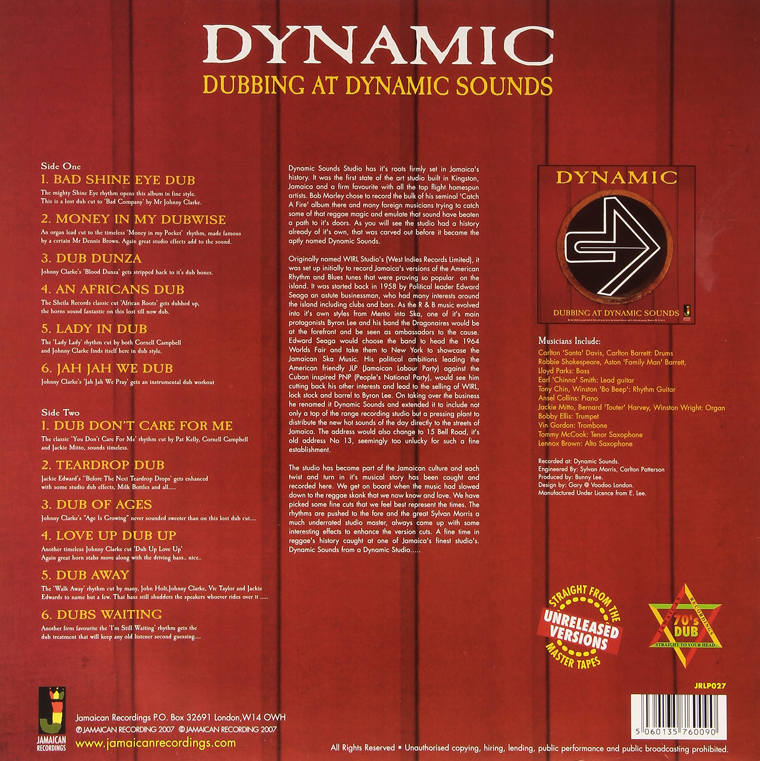 DUBBING AT DYNAMIC SOUNDS