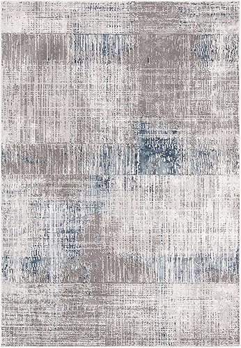 Miniatura 62 de SAFAVIEH Craft Collection - Alfombra cuadrada de 6 pies 7 pulgadas, gris y azul, diseño abstracto moderno, no desprende pelusa y de fácil cuidado