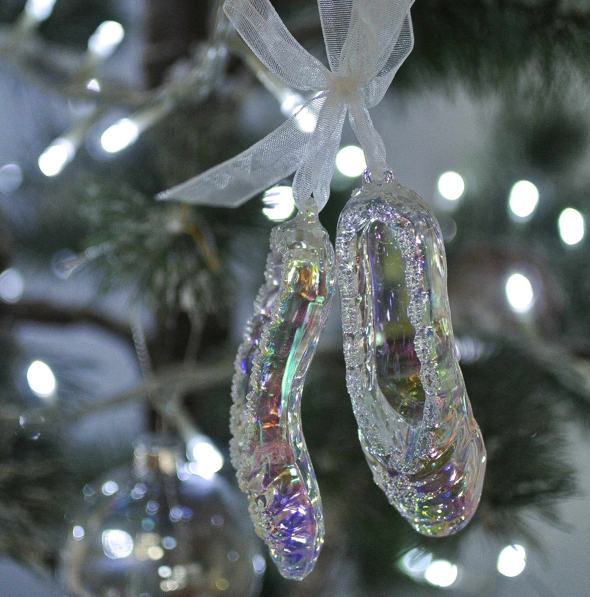 Gisela GrahamChristmas Acrylic Ballerina Ballet Shoes Tree Decoration