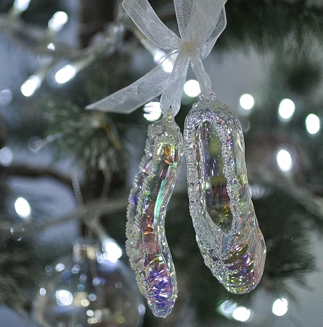 Gisela Graham Christmas Acrylic Ballerina Ballet Shoes Tree Decoration
