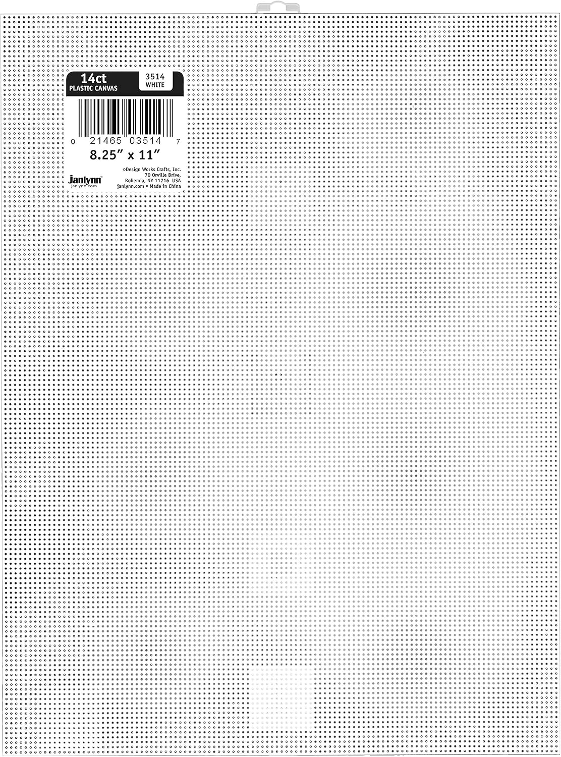 14 Count Plastic Canvas Sheet - White/Pack of 12 (Sheet Size: 8¼" x 11"), for Counted Cross Stitch Projects