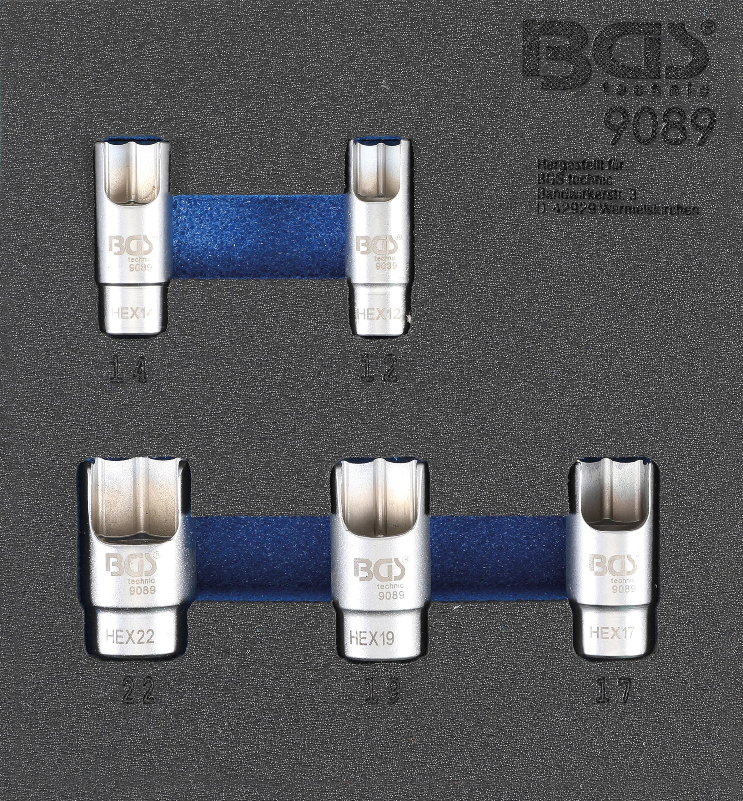 BGS 9089 | Bandeja para carro 1/6: Vasos especiales para conectores angulares de tubo | 5 piezas