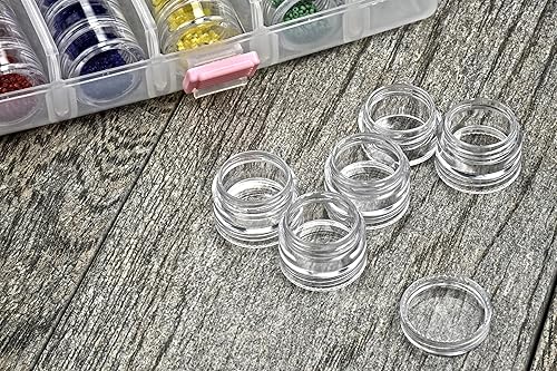 Miniatura 5 de SE Contenedores redondos 25 en 1 dentro de una caja de almacenamiento de plástico con tapas apilables de rosca, 78 pulgadas x 1-18 pulgadas,