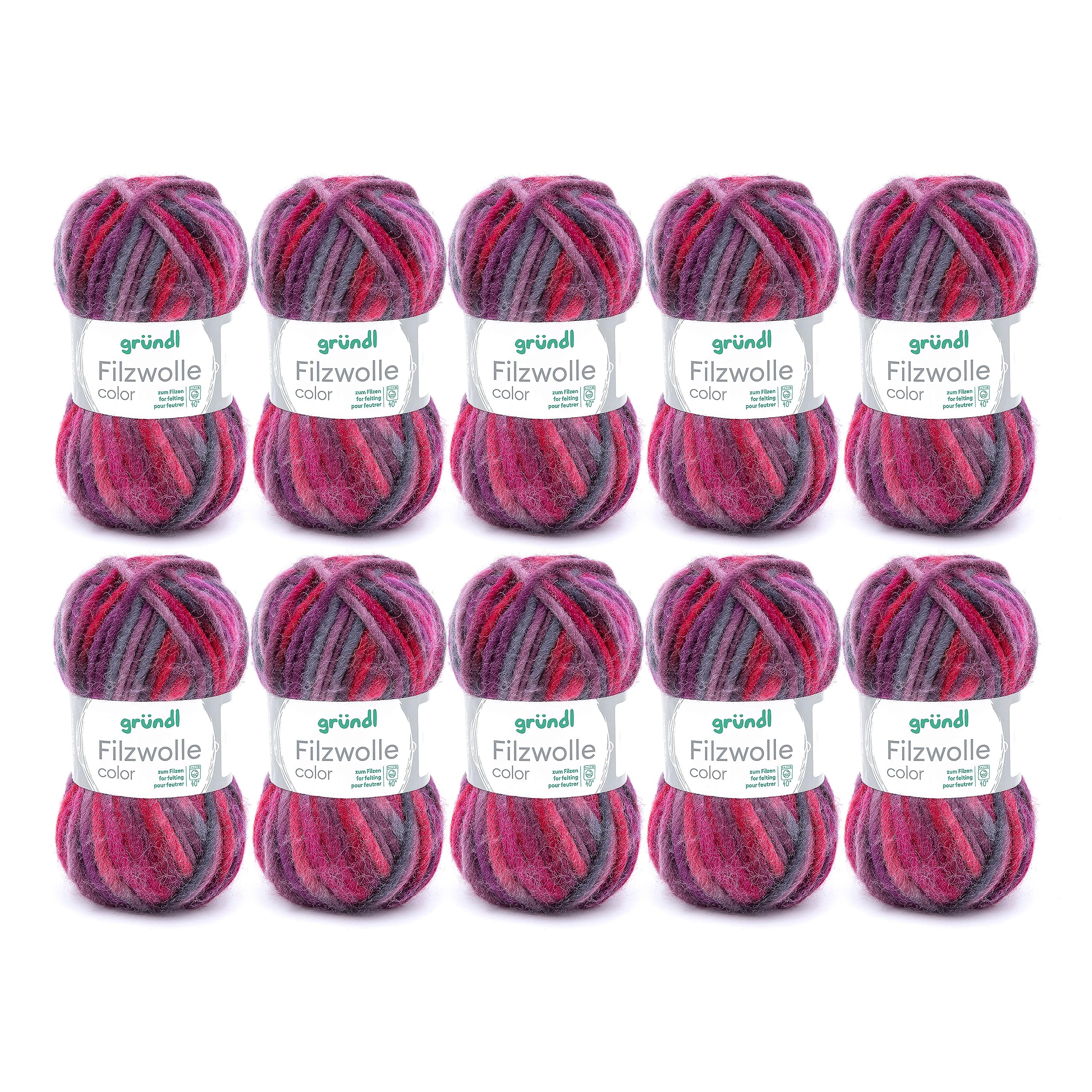 Gründl Set Di Lana Di Feltro Colorato (certificato Oeko-Tex, 100 Lana