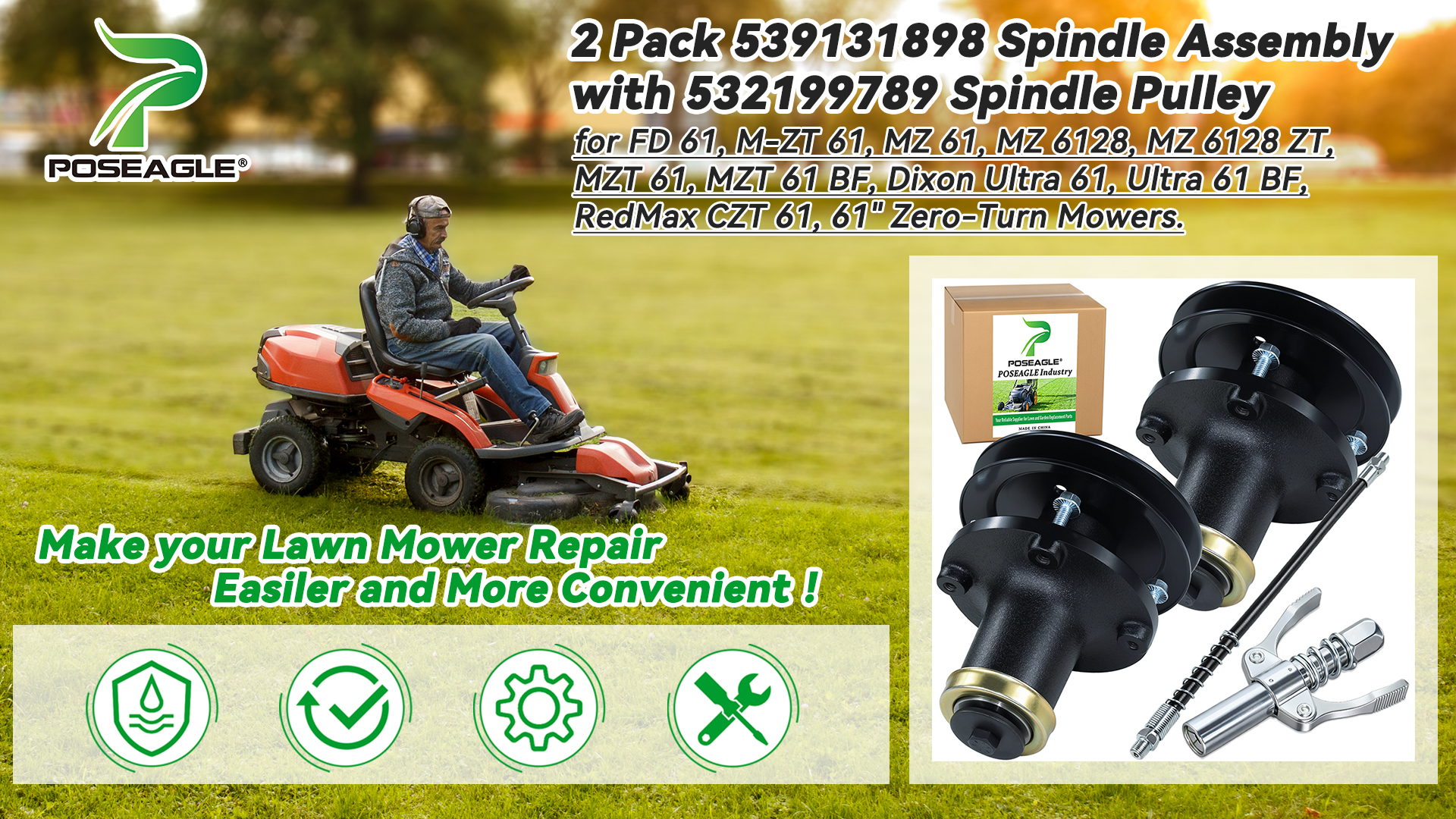 Amazon.com: POSEAGLE 2 Pack 539131898 Spindle Assembly for