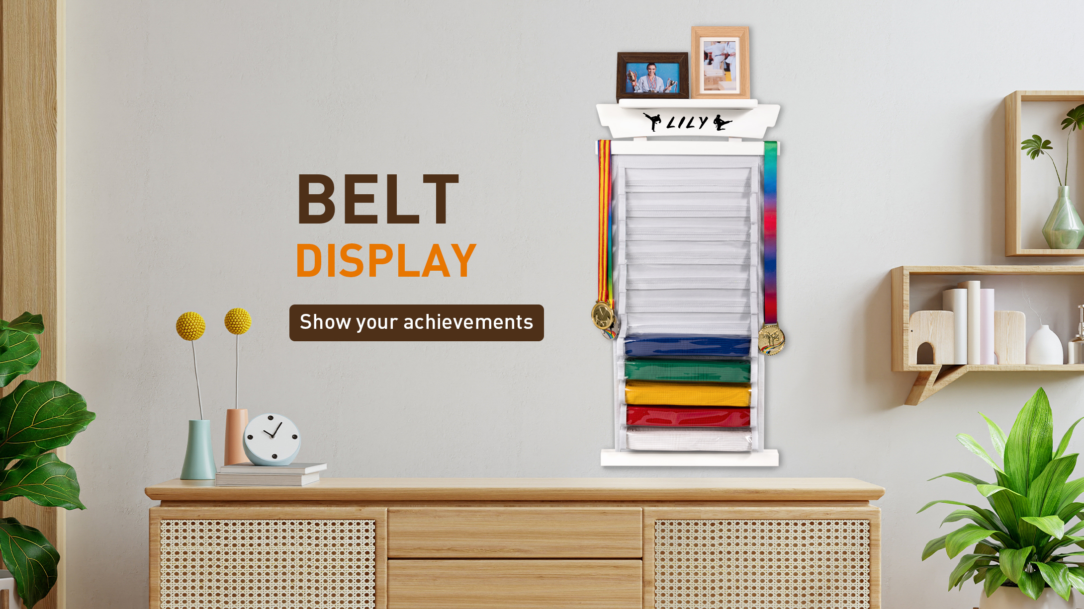Sticker Display Tilhumt Felt Karate Belt Display Rack With Photo...