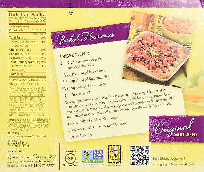 Crunchmaster Multi-Grain Crackers, Sin Gluten, 20 oz miniatura 2