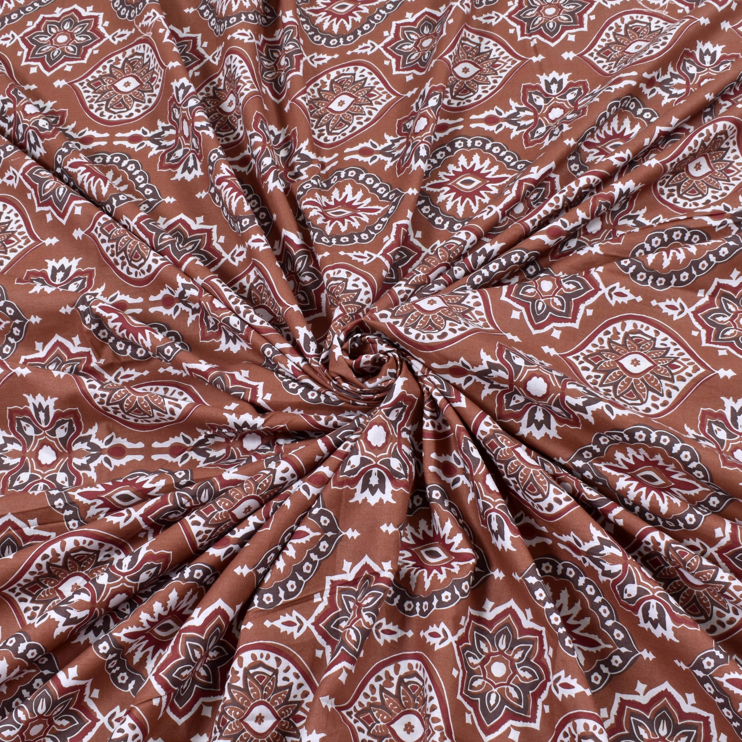 Huesland Cotton Fitted Sheet - Single Bed, Paisley Design -5