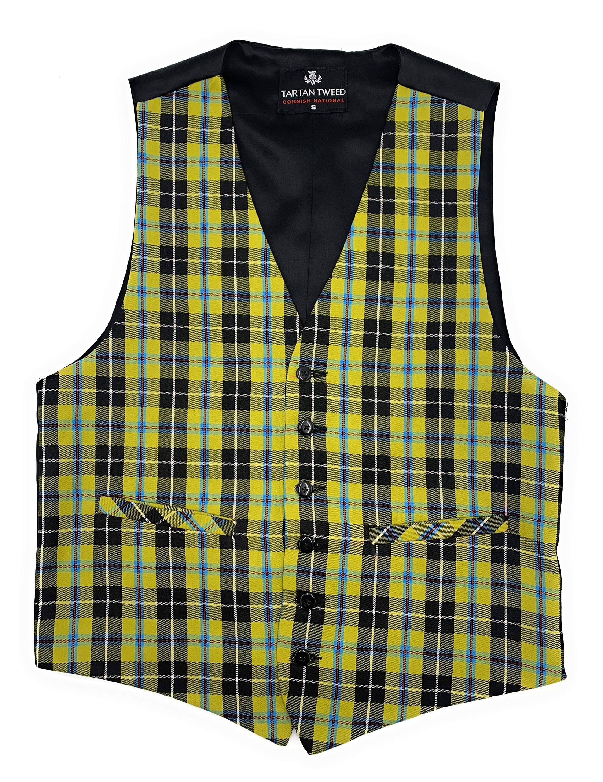 Tartan Tweeds Men's Cornish National Tartan Waistcoat Satin Back Small-3Xl(3Xl)