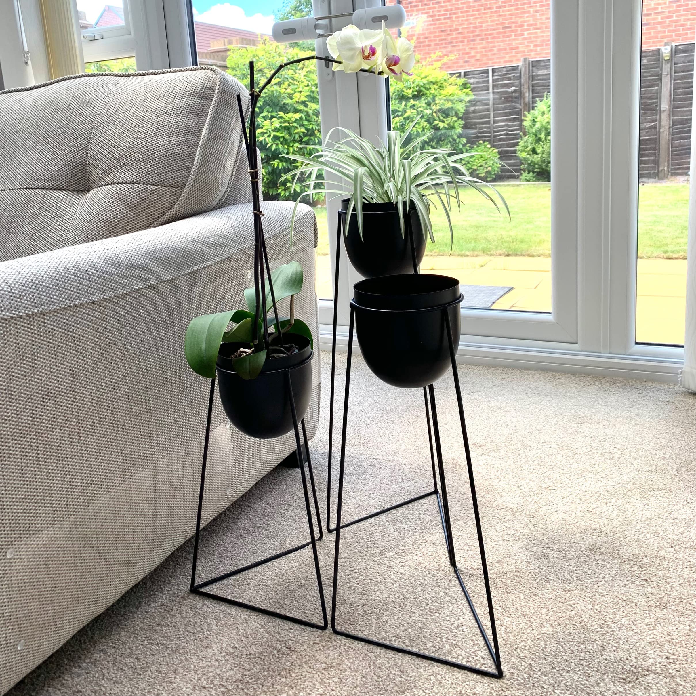 Buy Funtabee 3set Modern MidCentury Tall Stand with Pot, Metal ers on