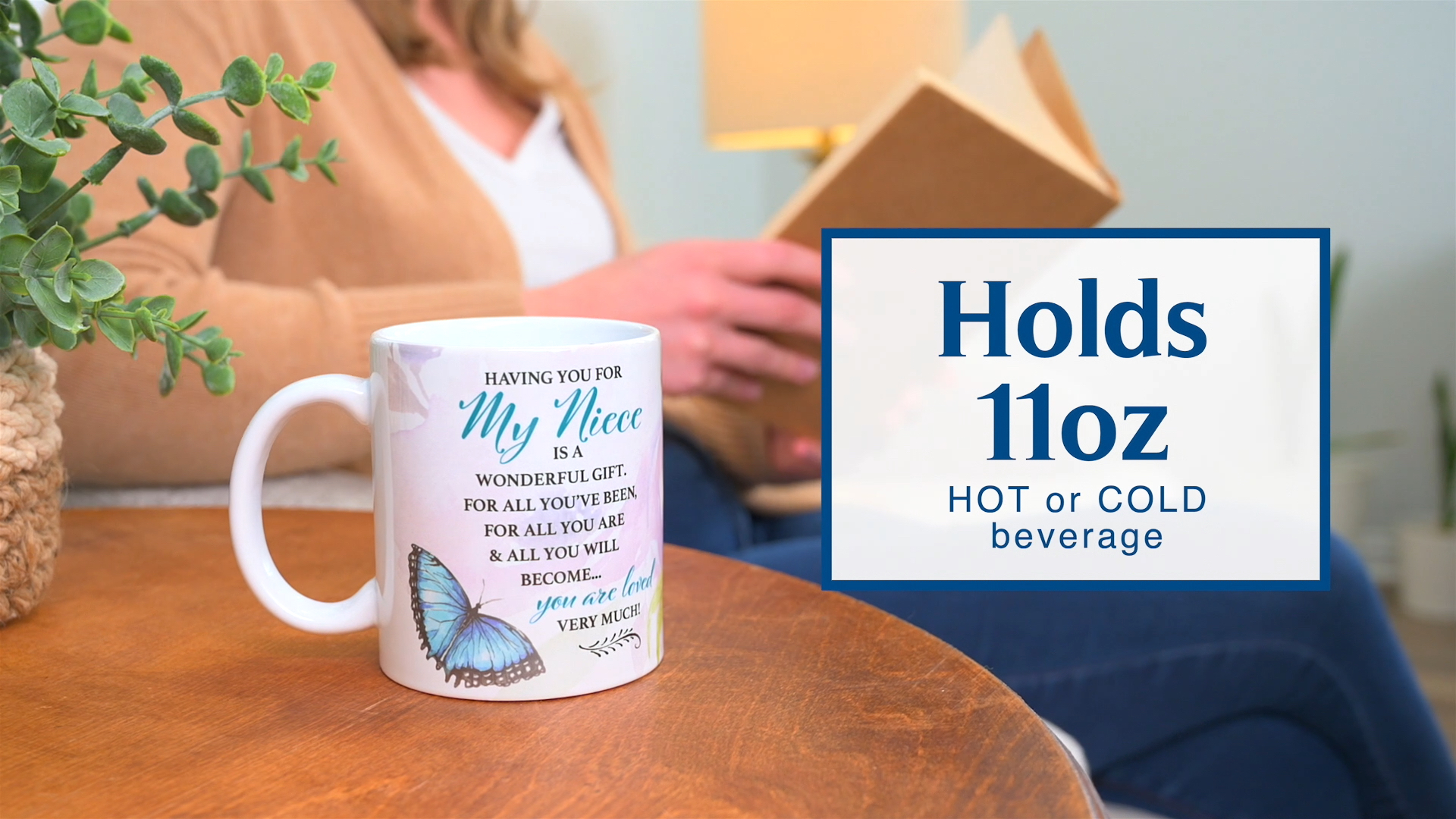 Taza de café de cerámica 11 oz para sobrina miniatura 3