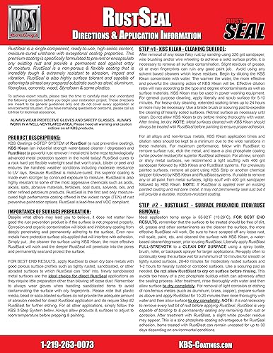 Miniatura 3 de KBS Coatings 50001 Muestreador de sistema negro brillante, KBS Klean (8oz.), Rust Blast (8oz) y Rust Seal (8oz.)