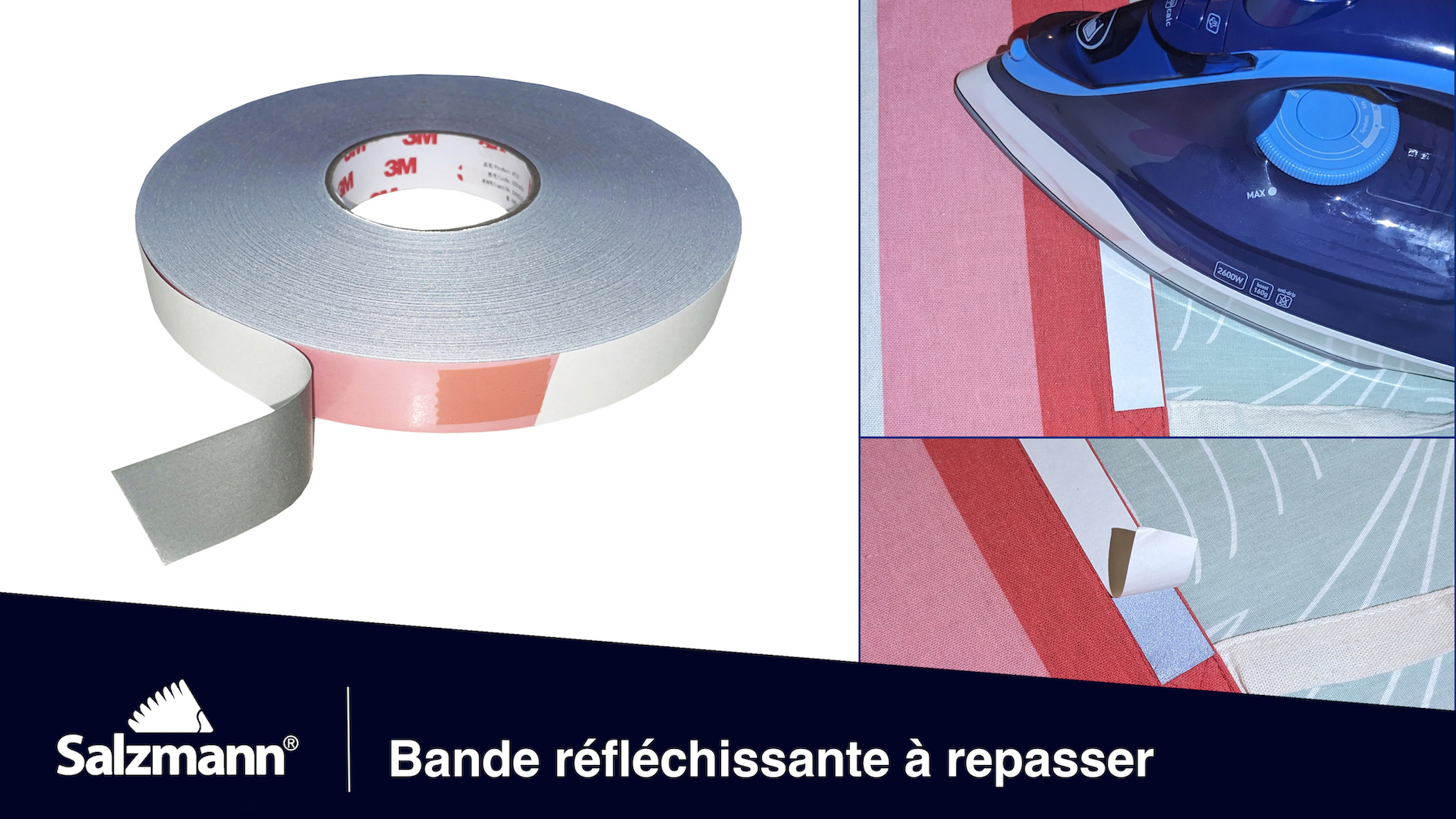Salzmann Bande réfléchissante - Fabriquée avec matériau réfléchissant 3M - Adhésif haute visibilité pour sacs à dos, bicyclettes, etc Salzmann Bande réfléchissante - Fabriquée avec matériau réfléchissant 3M - Adhésif haute visibilité pour sacs à dos, bicyclettes, etc