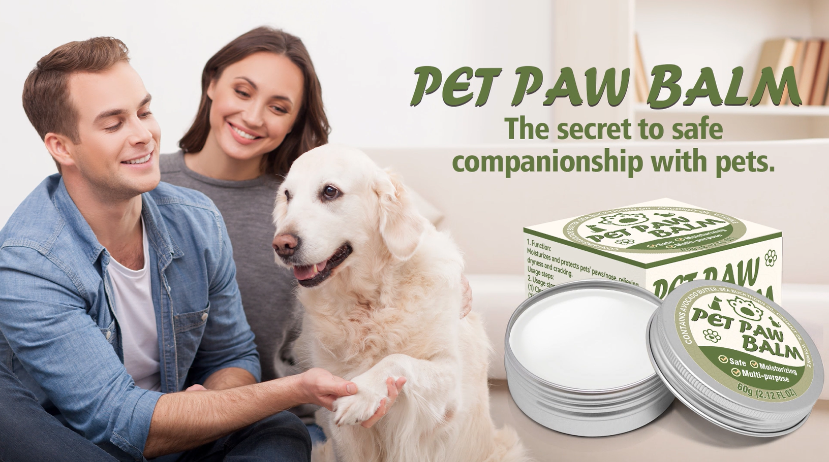 Dog Paw Balm, Paw Moisturizer for Dogs and Cats, Contains Coconut Oil, Nourishing and Moisturizing, Suitable for Dry, Cracked Paws and Noses, 60g - image 8