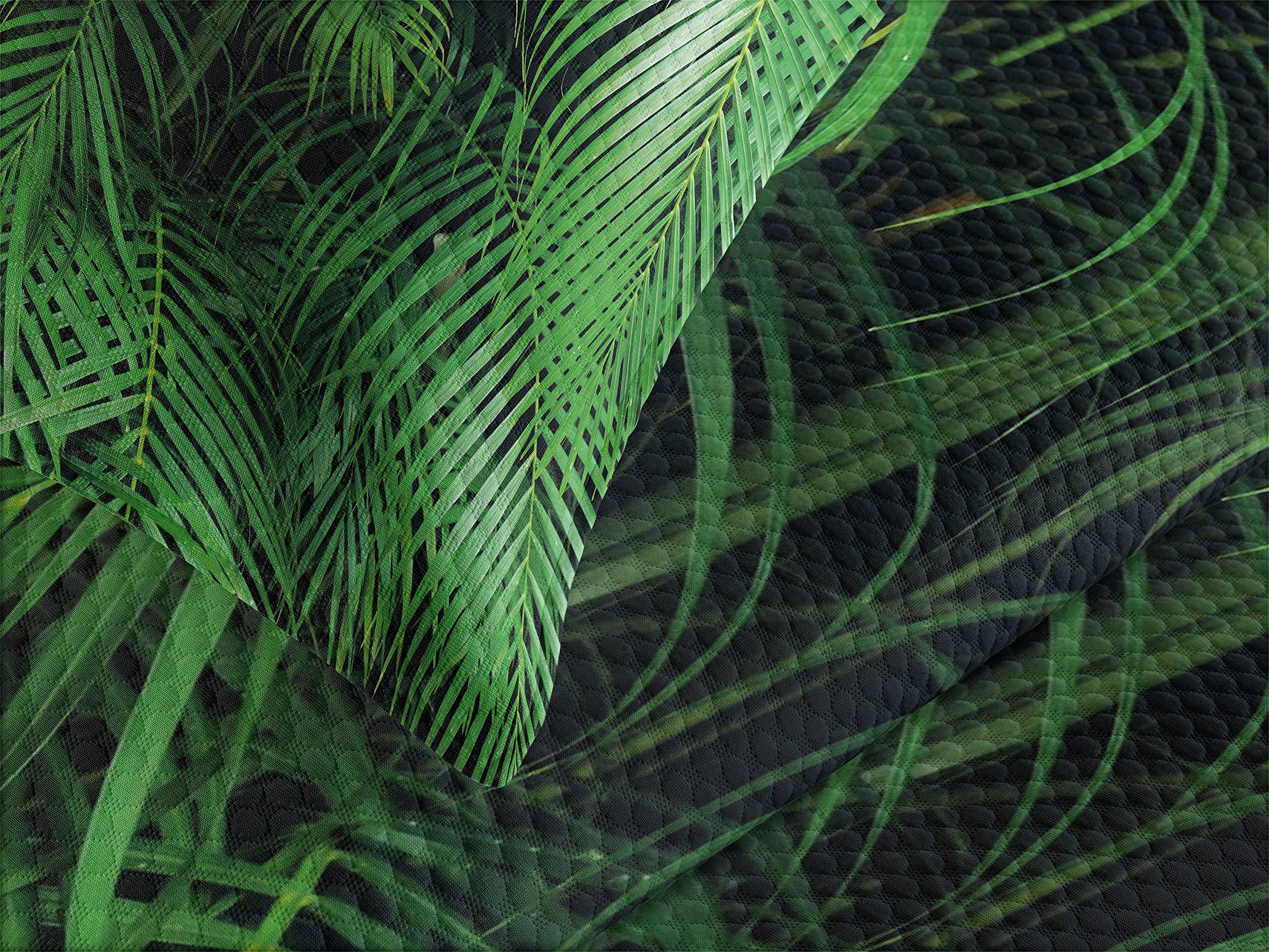 Amazon｜Lunarable グリーンベッドスプレッド トロピカル エキゾチック