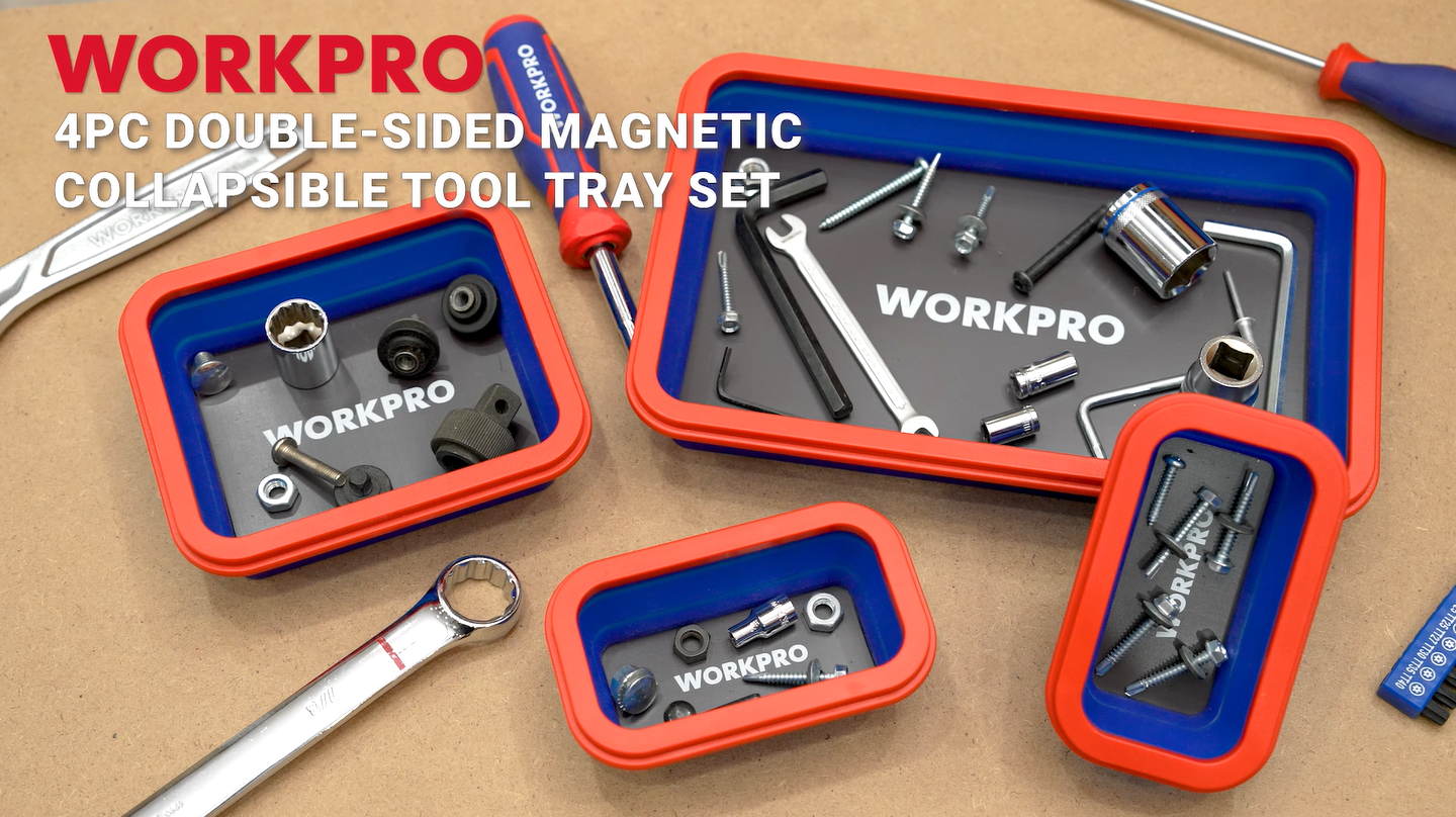 Amazon.com: WORKPRO 4PC Collapsible Magnetic Parts Tray Set