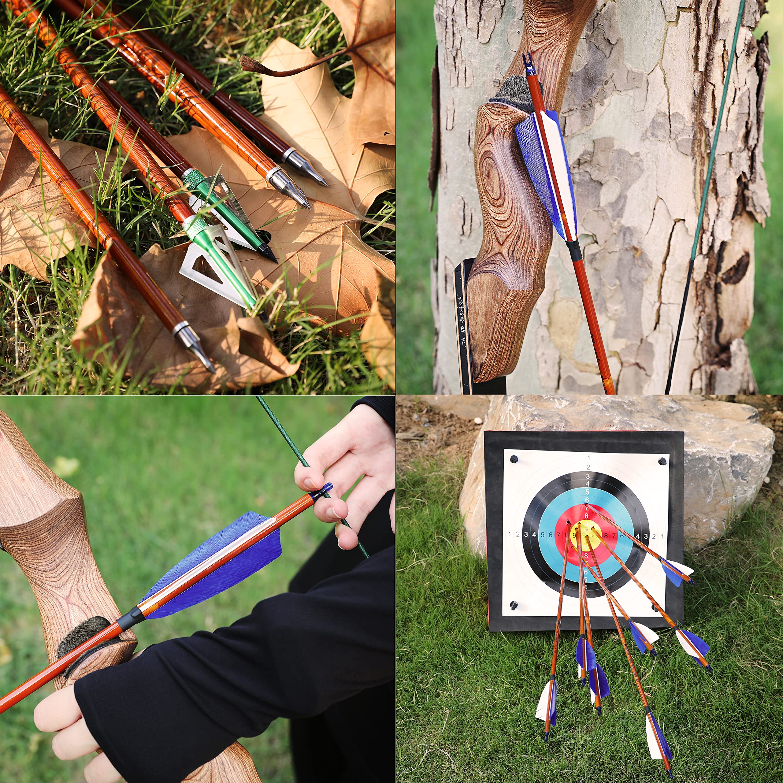 31" Flèches de tir à l'arc en Carbone,flèches d'entraînement, Spine 500 Flèches de Chasse avec Pointe de flèche remplaçable pour arcs à poulies et arcs Classiques,12/6PCS