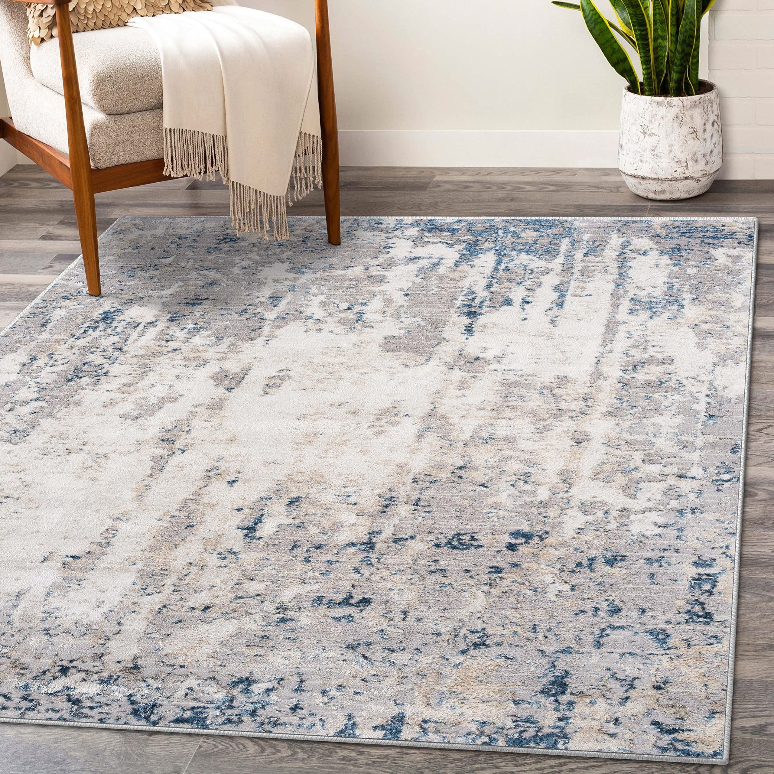 Amazon | Luxe Weavers Florance Collection 86572 ブルー 5x7 モダン