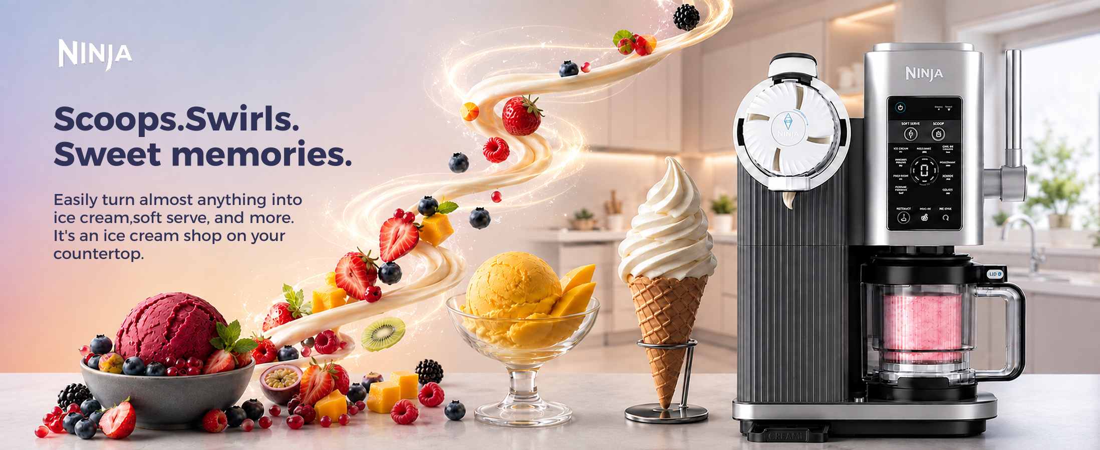 Amazon.com: Ninja NC701 CREAMi Swirl 13-in-1 Soft Serve Ice Cream