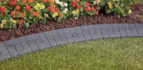 Miniatura 5 de Rubberific Borde de terracota en ángulo de goma de alta calidad, 4 pies de largo, 3.5 pulgadas de alto 4 pulgadas de profundidad, paquete de 4 (gris)