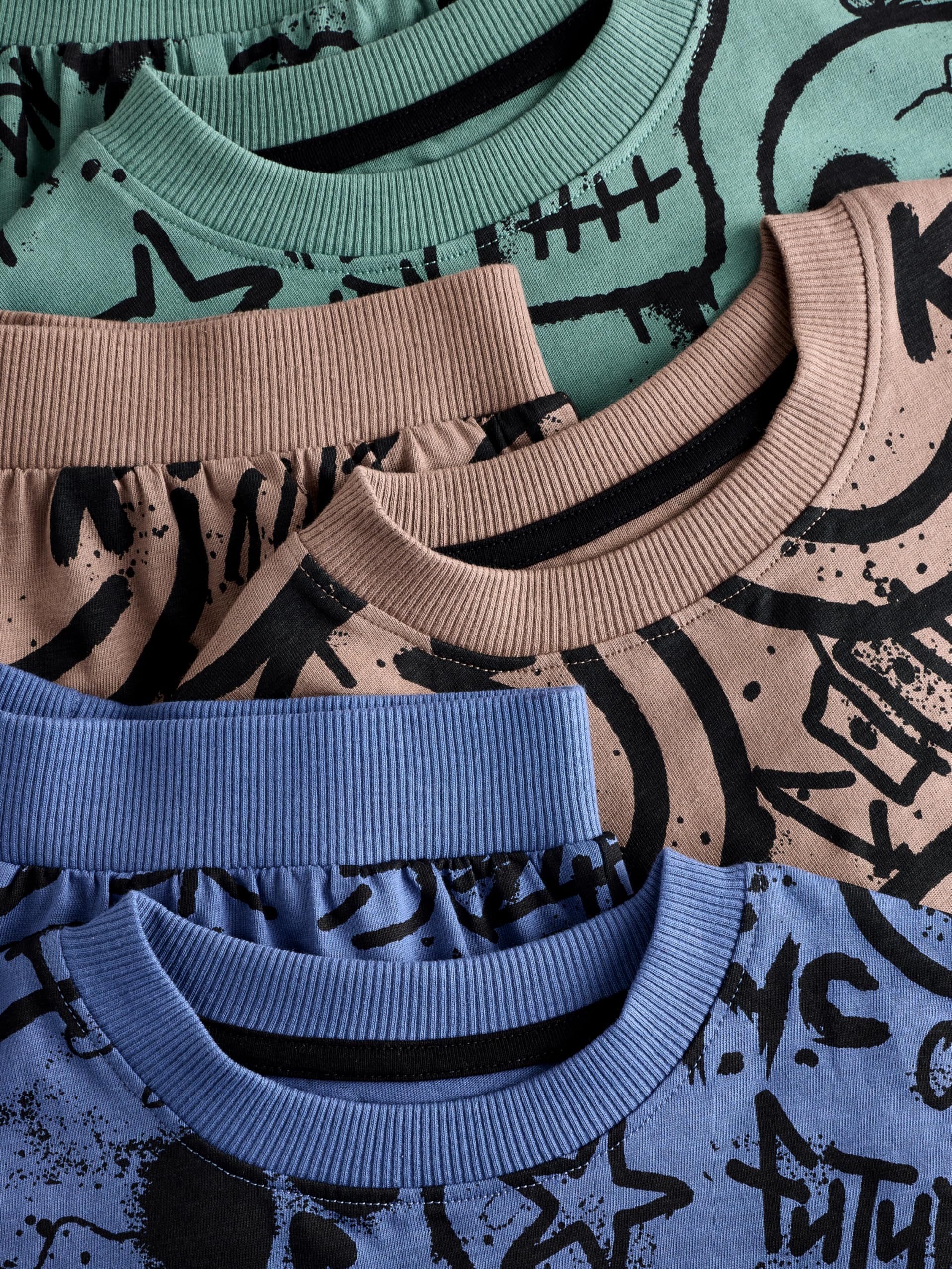 NEXT Garçon Pyjama Short 100% Coton, Lot de 3