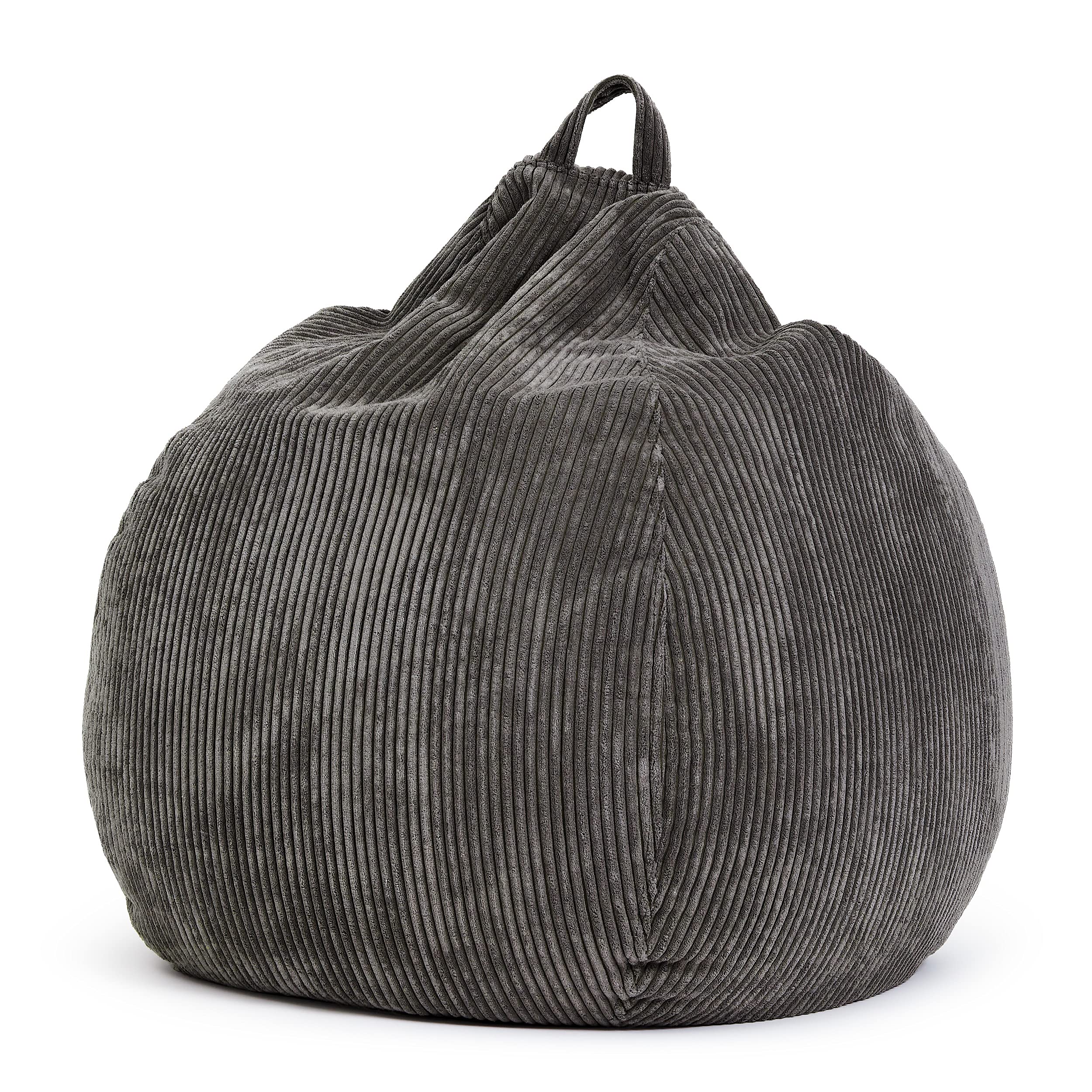 Green Bean Square XL Indoor Bezug aus Kord 90 x 110 cm - ohne Füllung - Sitzsackhülle, Sitzsackbezug - Cord - kuschelig, weich, robust - waschbar, mit Innensack - Grau