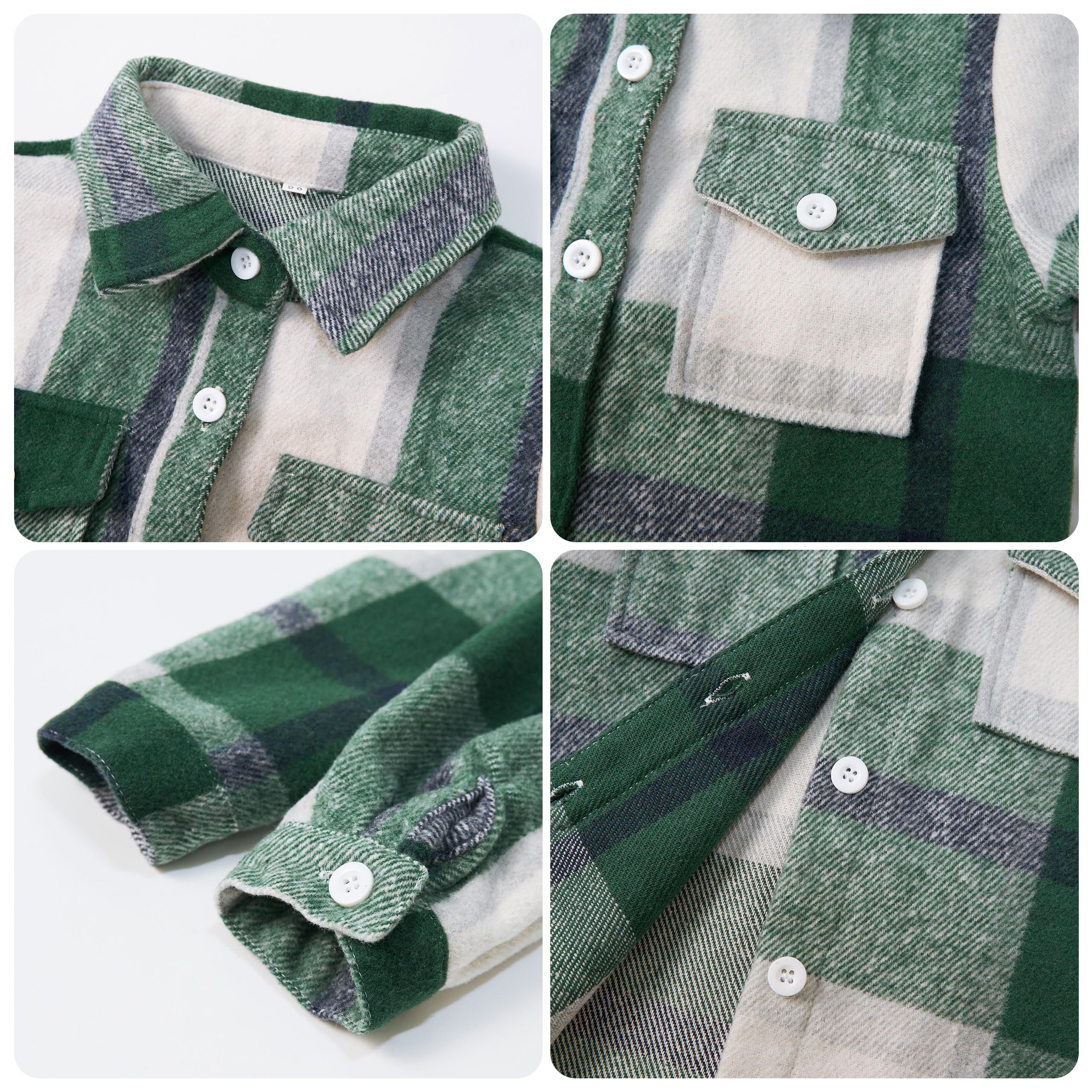 Volunboy 2 Pezzi Flanella Camicia Quadri+ Jeans Blu Strappati, Bambino Maschio Autunno Vestiti Completi Abiti Set