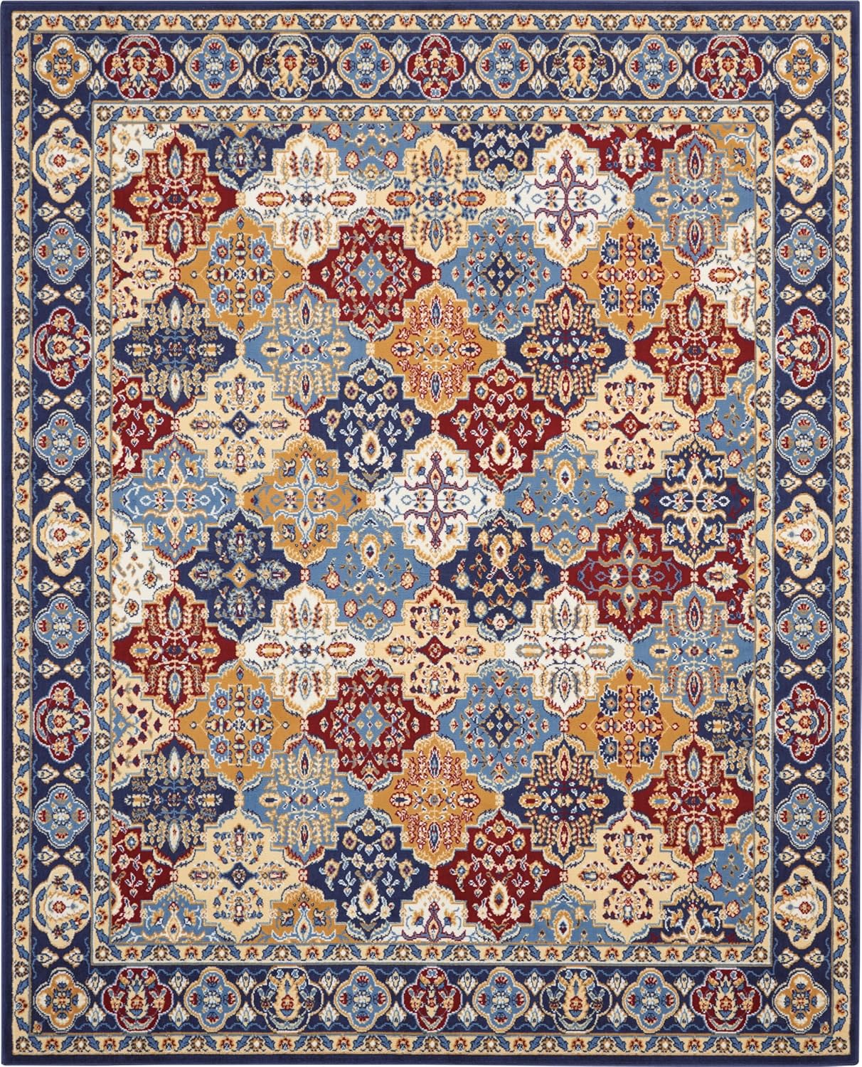 Nourison Home Grafix Multicolor 7'10" x 9'10" Area Rug - Easy Clean, Non Shedding, Bed Room, Living Room, Dining Room, Kitchen (8' x 10')