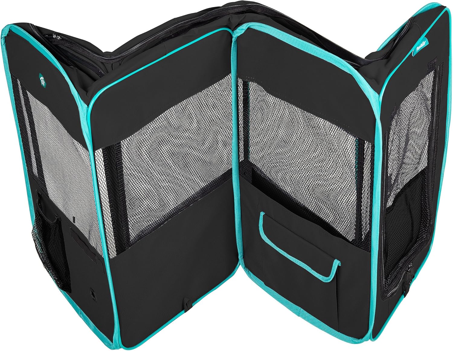 Deluxe Premium Pet Dog Playpen Portable Soft Dog Exercise Pen Kennel with Carry Bag for Dogs, Cats, Kittens, and All Pets (Medium, Black)