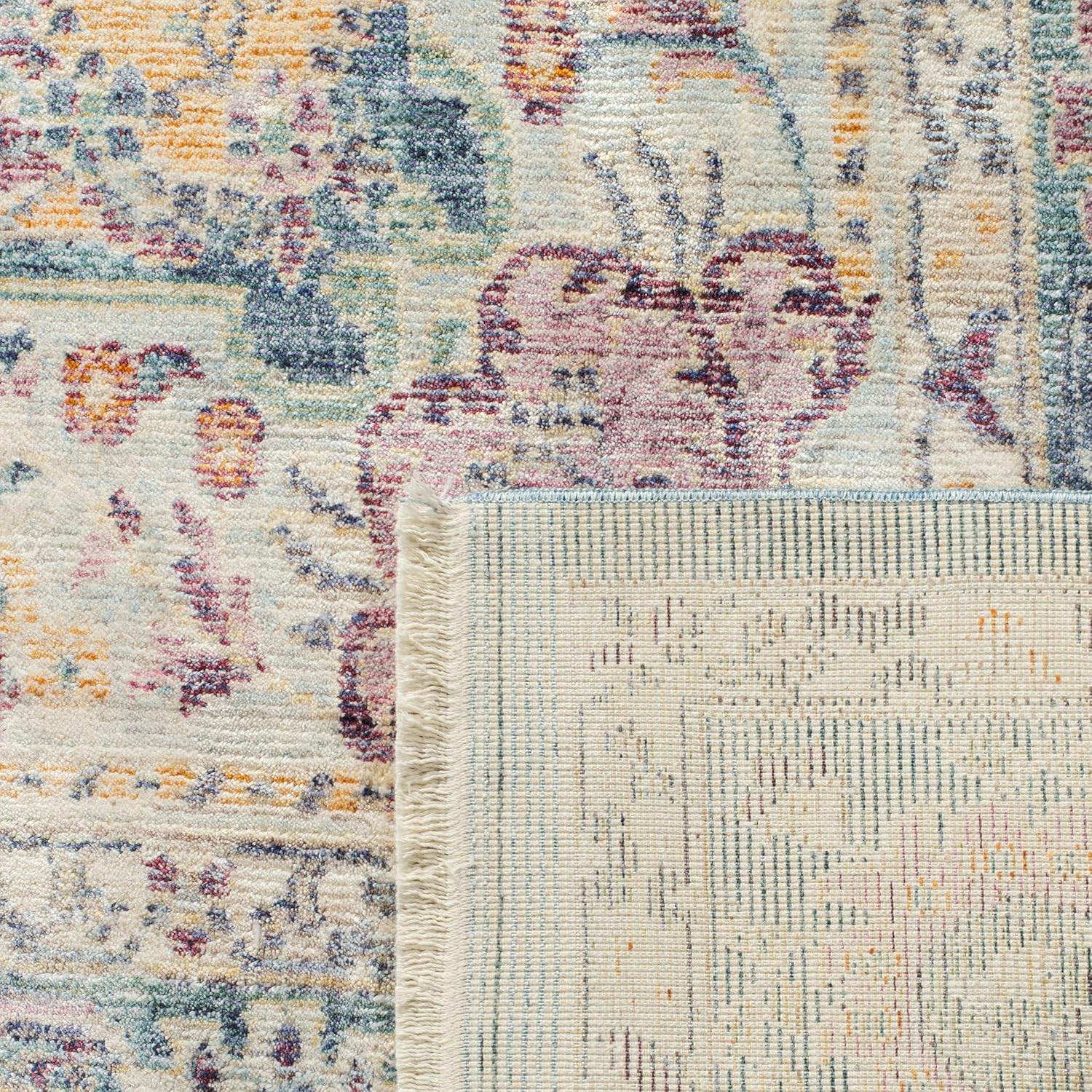 Safavieh Traditional Indoor Woven Runner Area Rug, Illusion Collection, ILL704, in Teal / Cream - Image 5