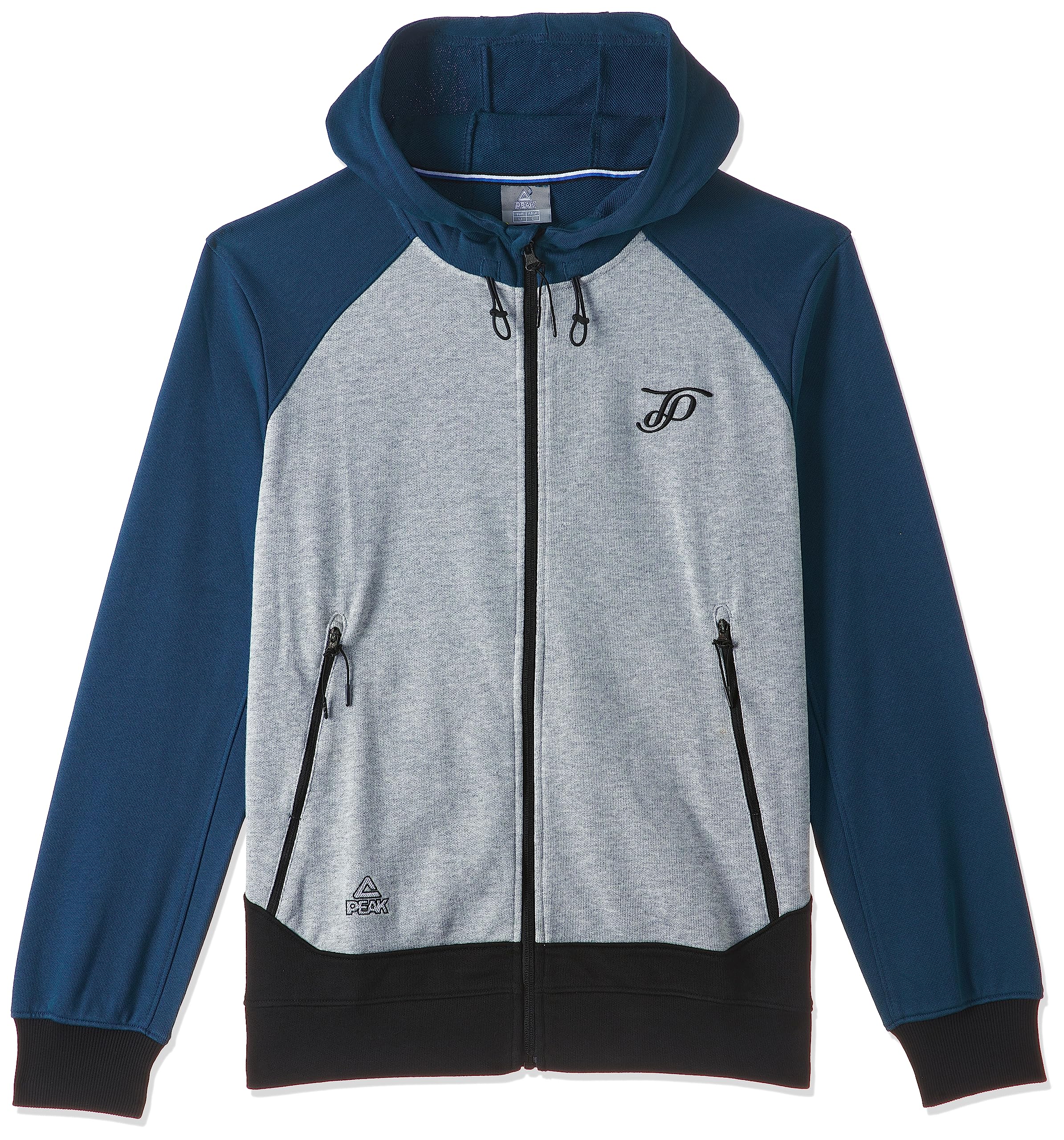 F653061 Hoodies Sweater with Front Zip for Men, Medium, Light Mid Grey