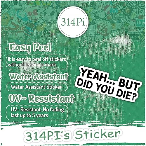 Miniatura 3 de 314PI Calcomanía de vinilo con texto en inglés "Yeah But Did You Die" ("Yeah But Did You Die"), calcomanías divertidas para asistente de agua,