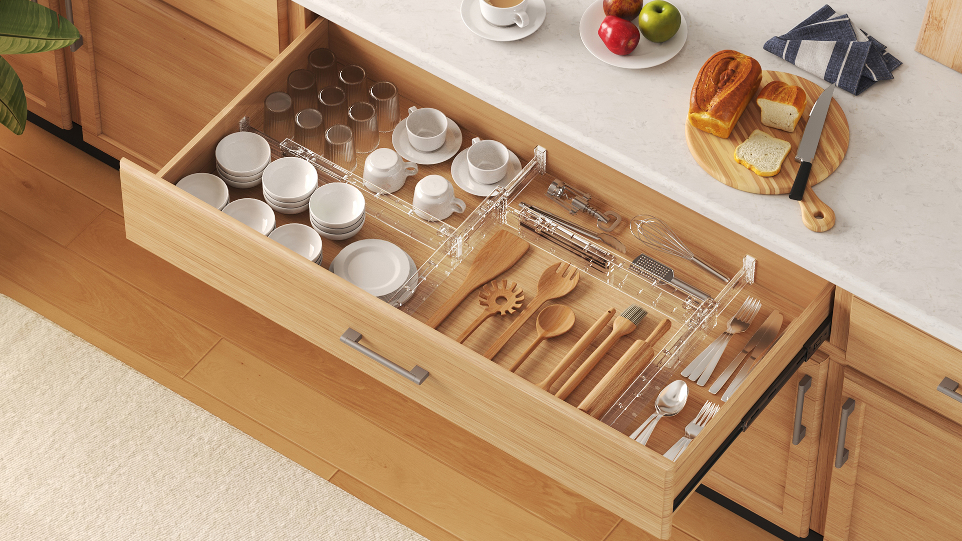 Lifewit 5 Pack Keuken Ladeverdelers 6cm Hoog, 40,6-55,9cm Verstelbare Lifewit 5 Pack Keuken Ladeverdelers 6cm Hoog, 40,6-55,9cm Verstelbare
