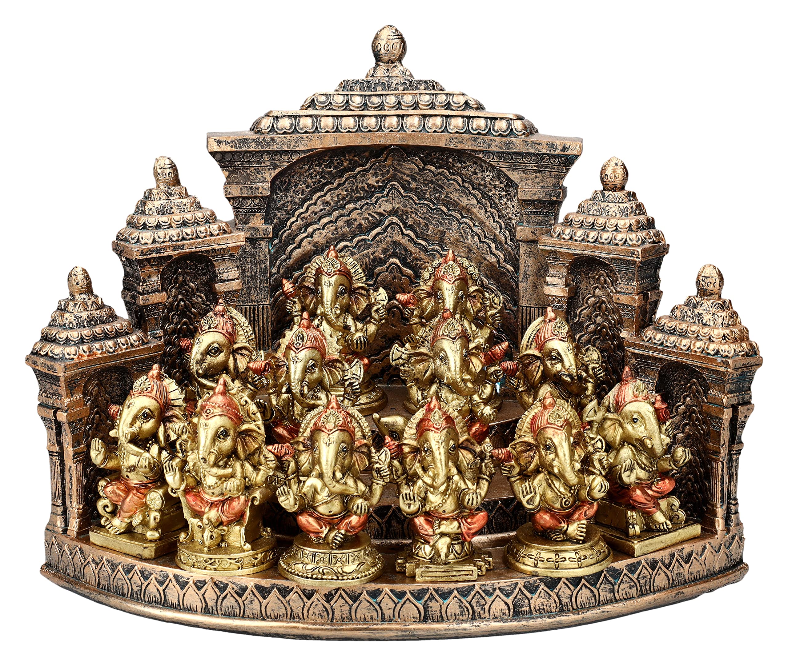 Pacific Giftware Temple with Ganehsa Figurine, Gold