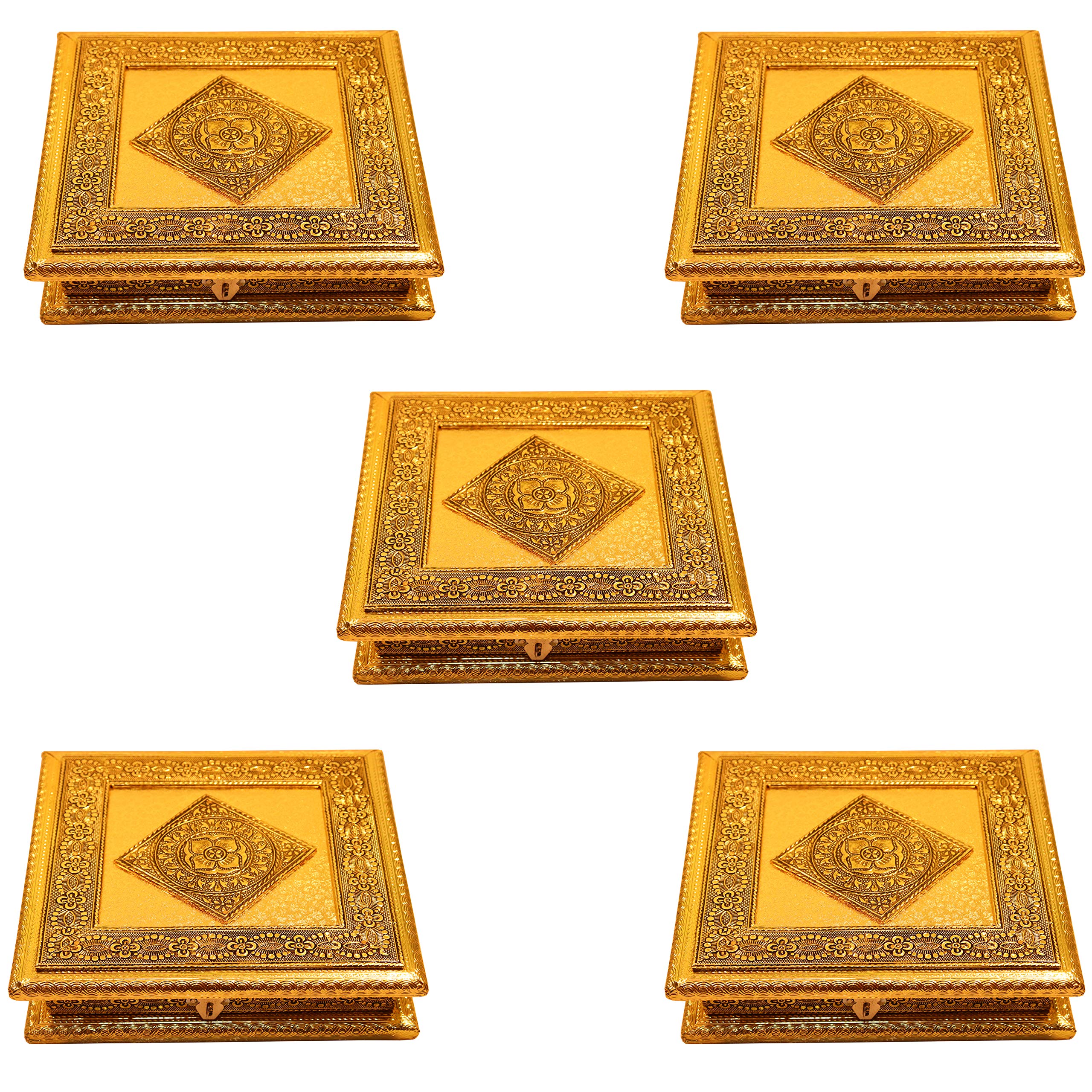 Elegant Wooden Dry Fruit Box - Gold -7 Elegant Wooden Dry Fruit Box - Gold -7