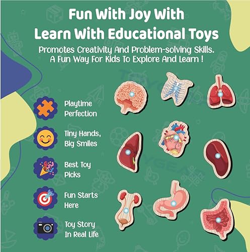 Image of Boysbodyparts Eco Friendly Materials Wooden Learning Toys Puzzle for Brain Training /jorky Cutting Puzzle for Home /School /Non-Toxic /Education Memory Games for Baby Boy and Girl