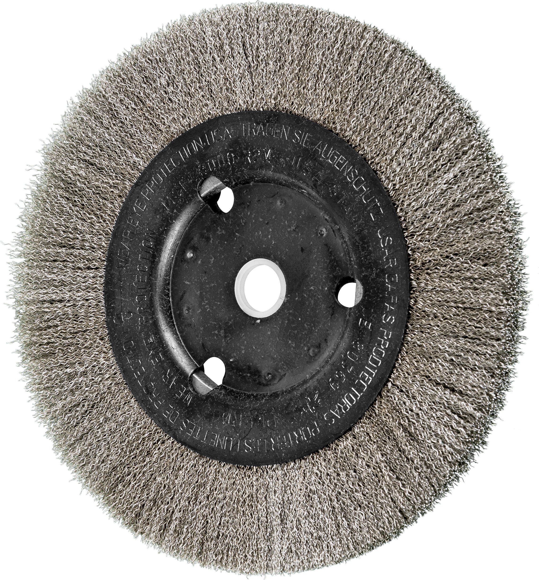PFERD 80369 Narrow Face Crimped Wheel Brush, Stainless Steel Wire, 6