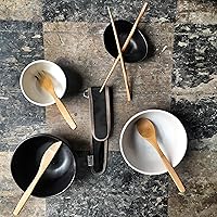 Vista 6 de TO GO WARE Juego de utensilios de viaje de bambú reutilizables Incluye tenedor, cuchillo, cuchara, palillos y mosquetón Hecho