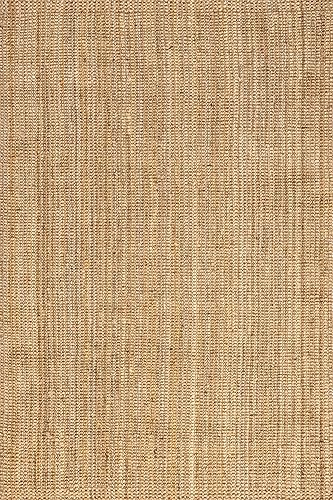 Miniatura 2 de NuLOOM Ashli - Alfombra sólida de yute estilo casa de campo, 9 pies 6 pulgadas x 13 pies 6 pulgadas, natural