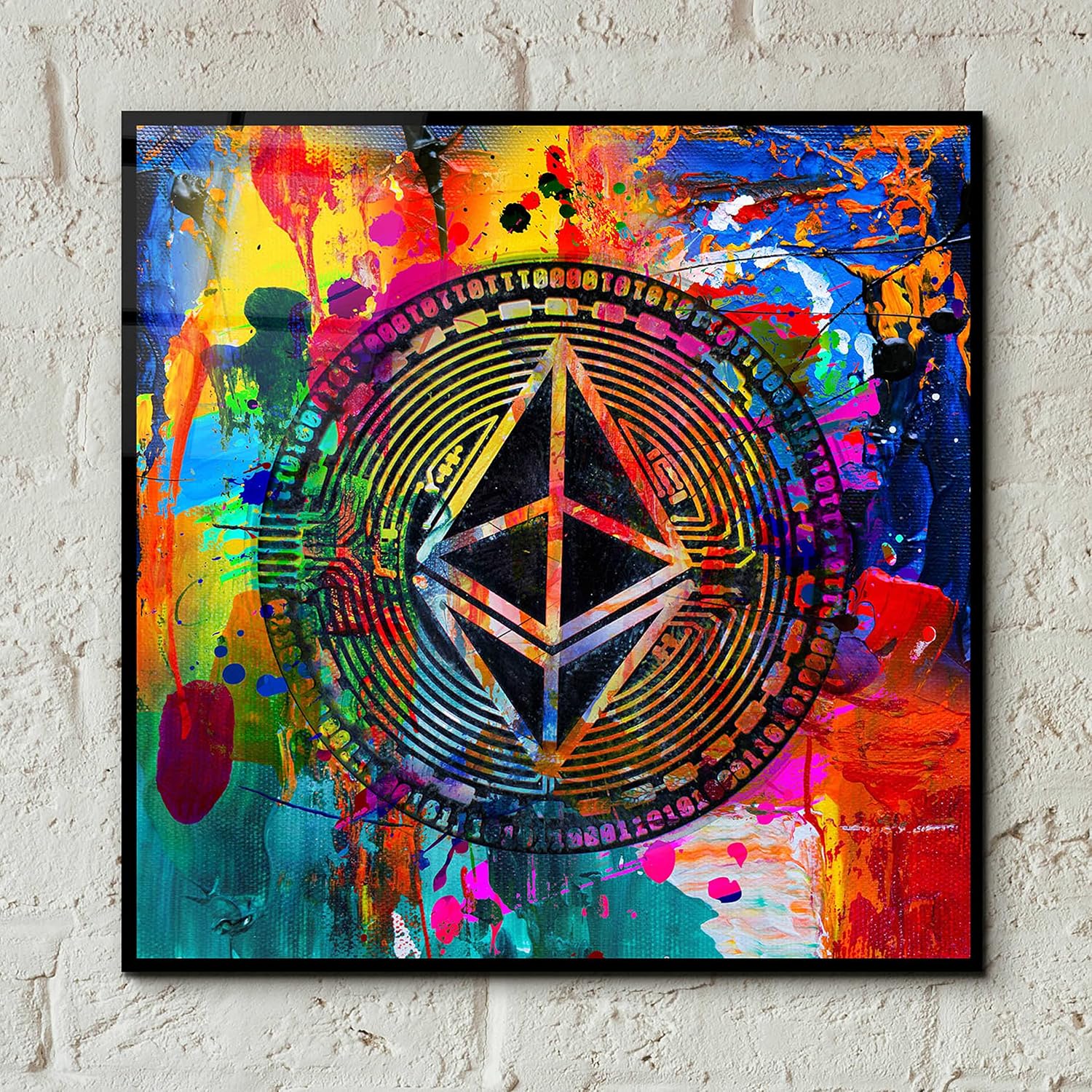 Epic Art 'Eth Ethereum Crypto In Color Portfolio, Acrylic Glass Wall Art, 12"x12"